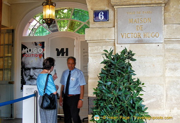Entrance to Maison de Victor Hugo on Place des Vosges